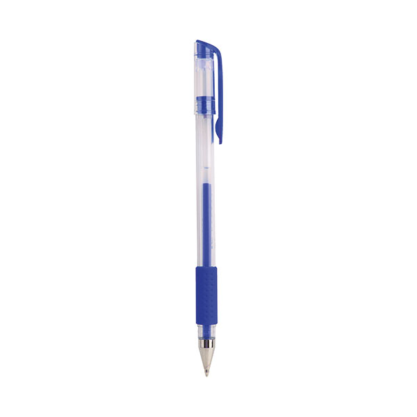 Q-Connect Grip Gel Roll Pen Blu Pk10