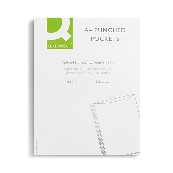 Q-Connect Punched Pockets A4 Pk100