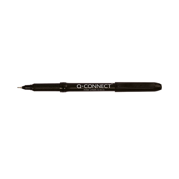 Q-Connect Finelnr Pen 0.4mm Blk Pk10