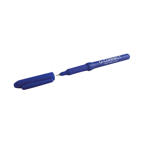 Q-Connect Fineline Pen 0.4mm Blu P10