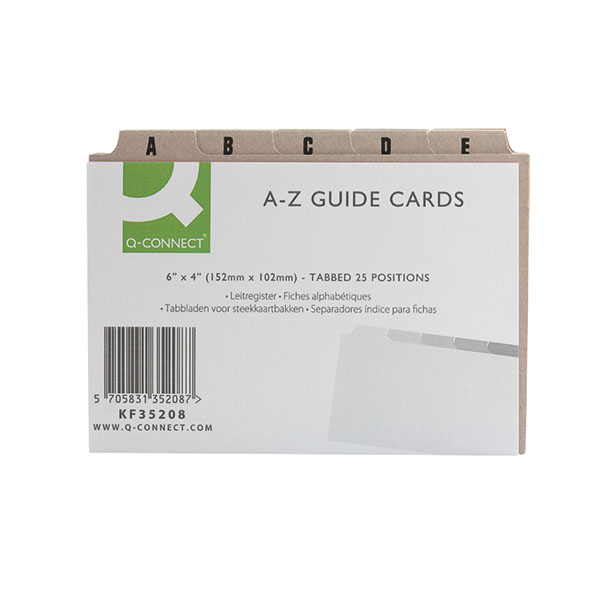 Q-Connect Gd Card 152x102mm A-Z Pk25