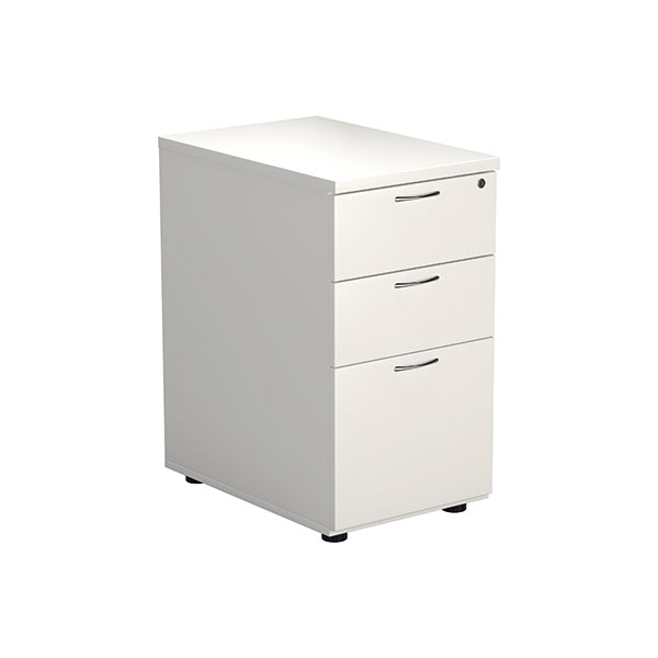 Jemini 3 Drw Desk High Ped White