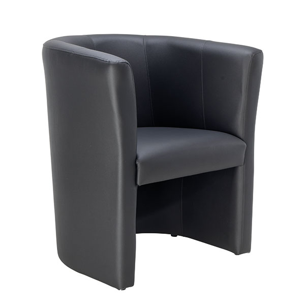 First Tub Chair Leather Look Black