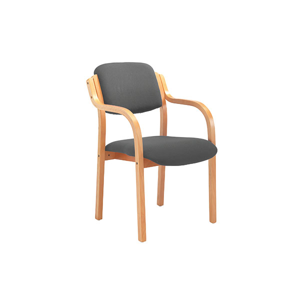 Jemini Wood Frame Arm Chair Charcoal