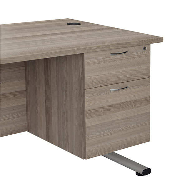 Jemini 2 Drw Fxd Ped Grey Oak