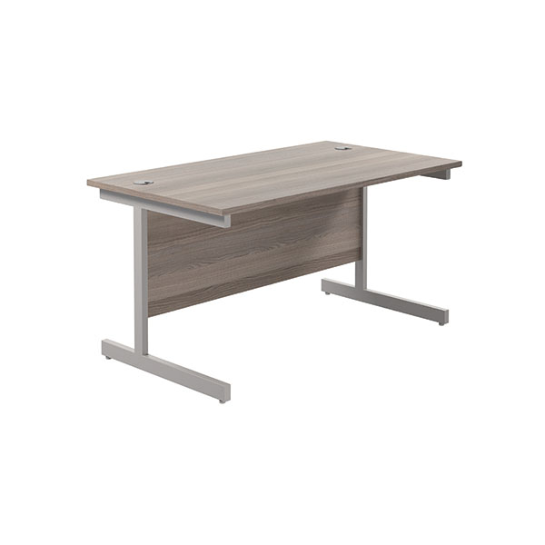 Jemini Single Rect Desk 1400 G/Oak