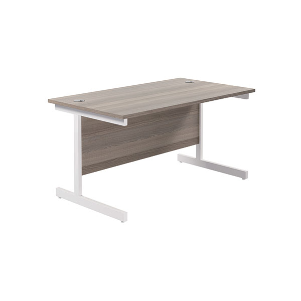 Jemini Single Rect Desk 1400 G/Oak