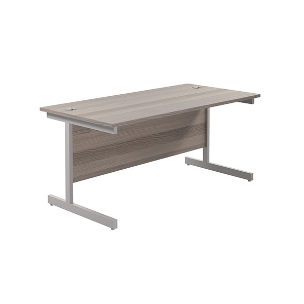 Jemini Single Rect Desk 1600 G/Oak