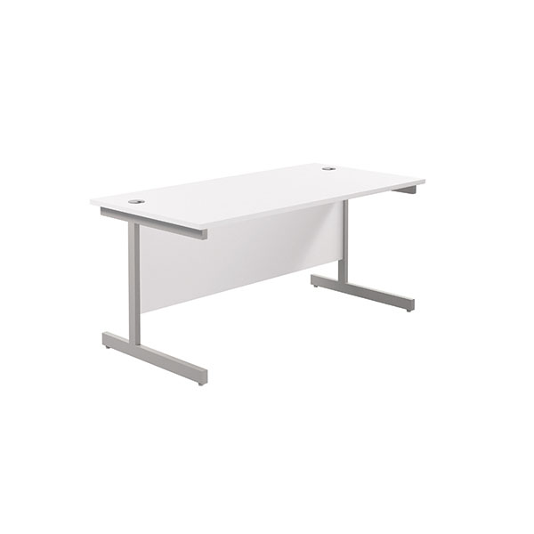 Jemini Single Rect Desk 1600 White