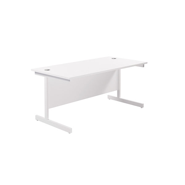 Jemini Single Rect Desk 1600 White