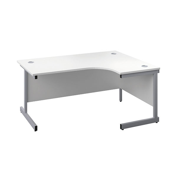 First Radial RH Desk 1600 White/Slv