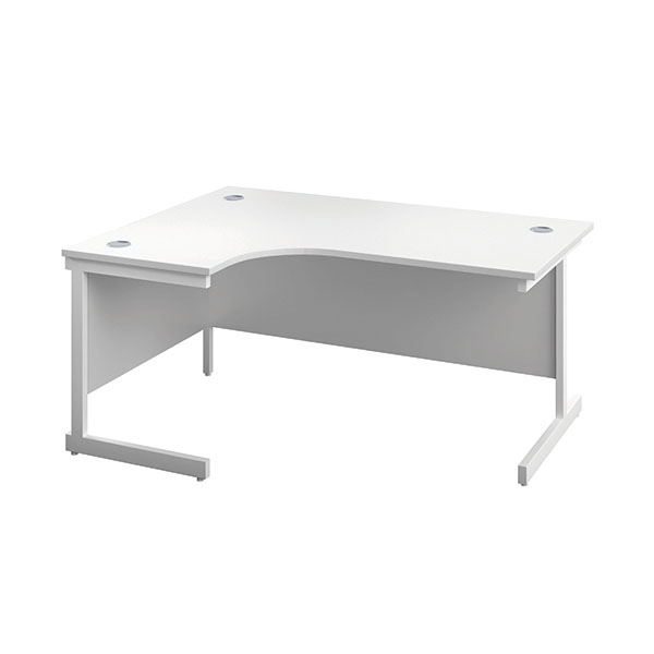 First Radial LH Desk 1600 Wht/Wht