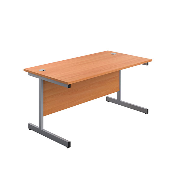 First Rect Desk 1200 Beech/Silver