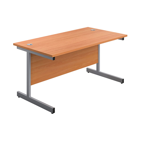 First Rect Desk 1600 Beech/Silver