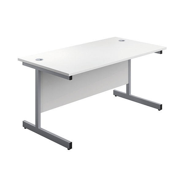 First Rect Desk 1600 White/Silver