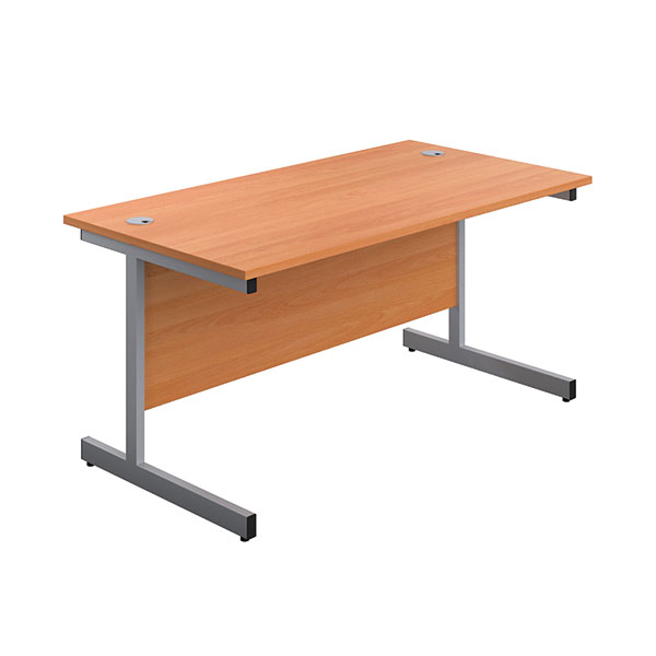 First Rect Desk 1800 Beech/Silver