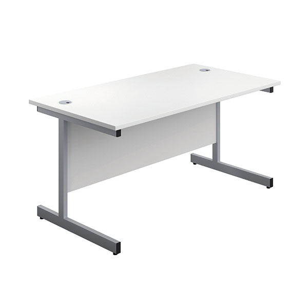 First Rect Desk 1800 White/Silver