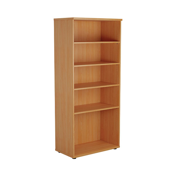 First 4 Shelf Wooden Bookcase Beech