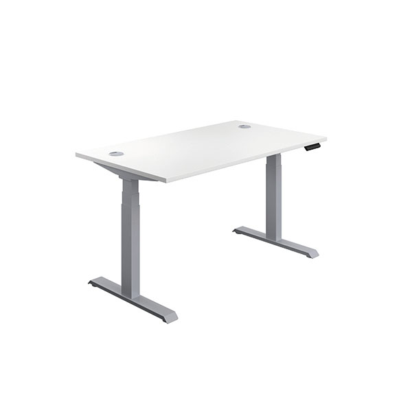 Jemini Sit/Stand Desk with Cable Wht