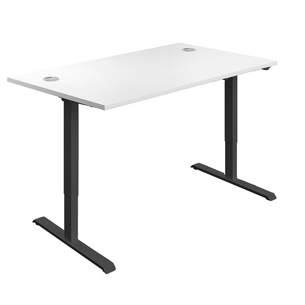 Serrion Sit/Stand Desk 1200 Wht/Blk