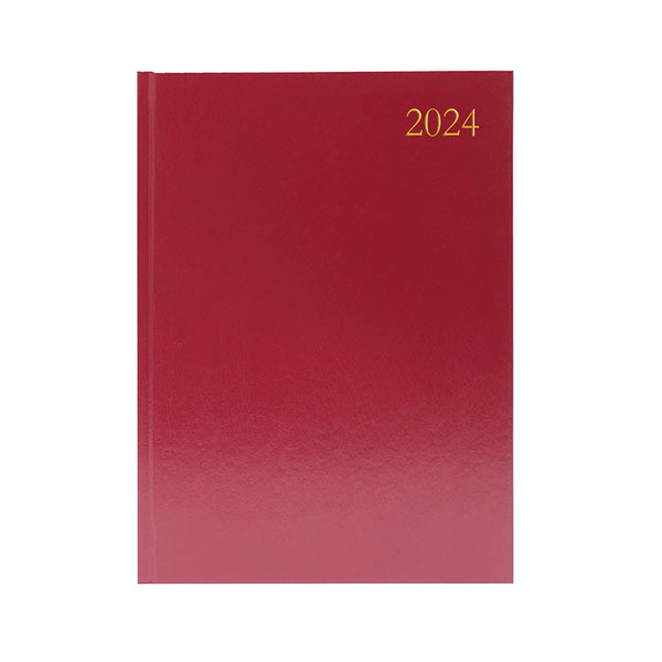 Desk Diary DPP A4 Burgundy 2024