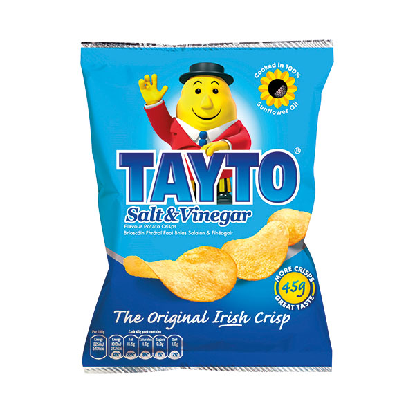 Tayto Salt and Vingr Crisps 45g Pk50