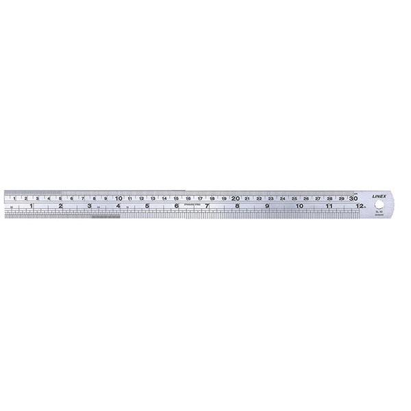 Linex 30cm Steel Ruler LxESl30