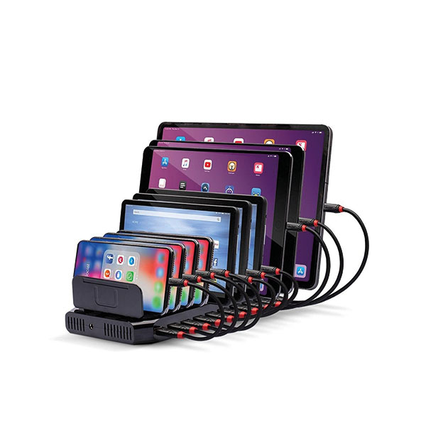 Lindy 10 Port USB Chg Station Blk