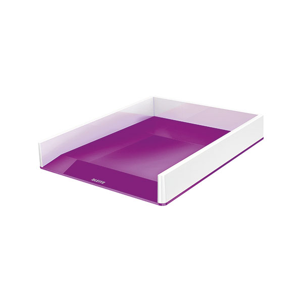 Leitz WOW Letter Tray White/Purple