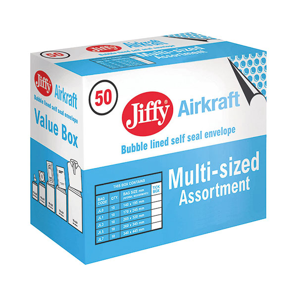 Jiffylite Bags Assortd Slf-Seal Pk50