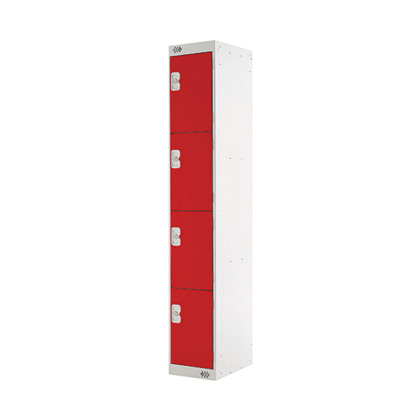 Four Compartment Locker 300 Red