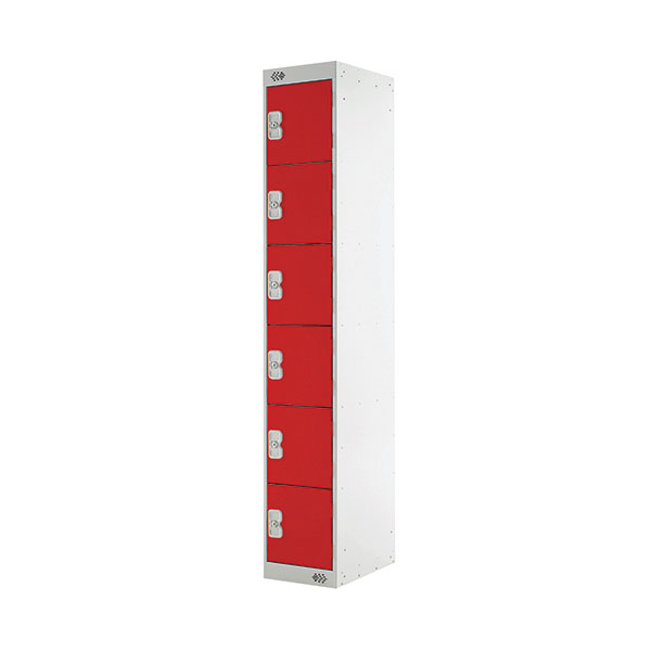 Six Compartment Locker 300 Red