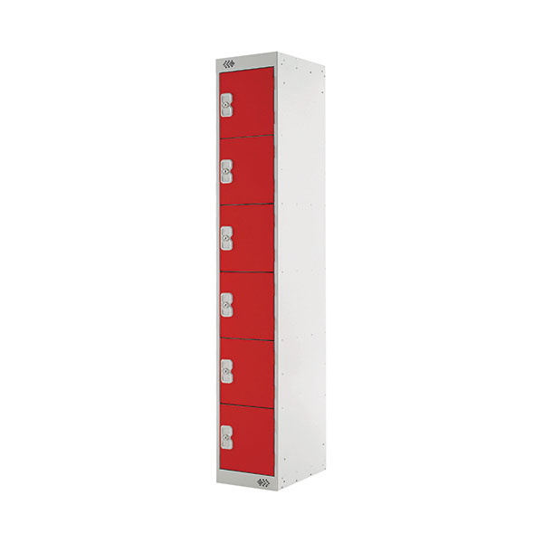 Six Compartment Locker 450 Red