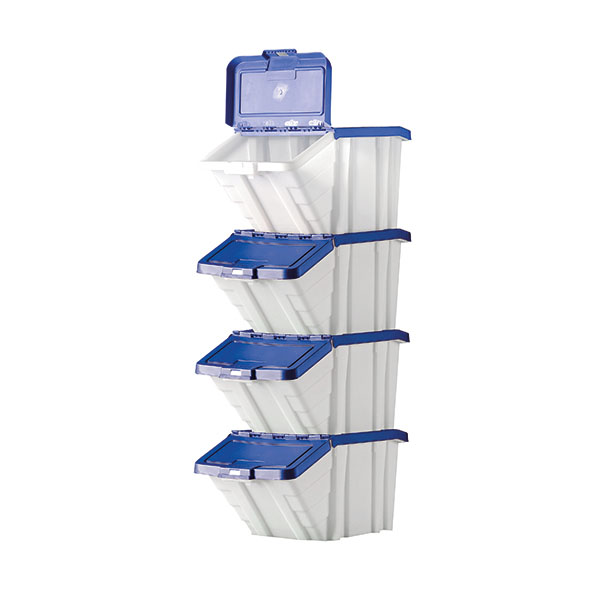 Barton MF Storage Bins Blu Lids Pk4