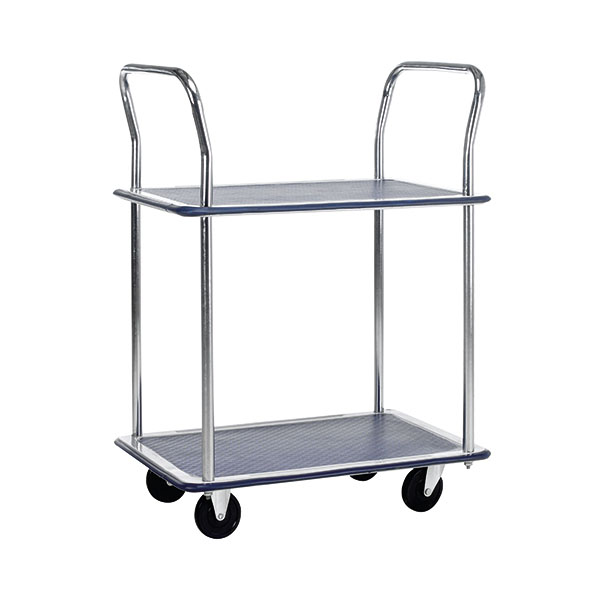 Barton 2 Shelf Trolley Silver/Blue