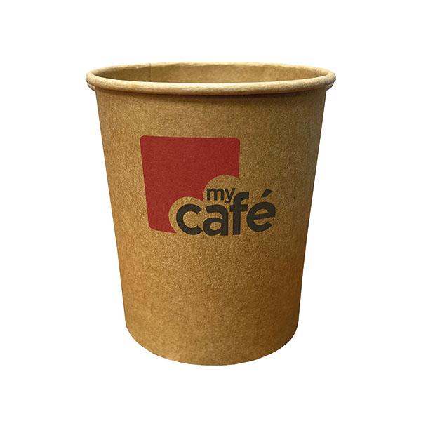 Mycafe Kraft 8oz Sgl Wall Cups Pk50