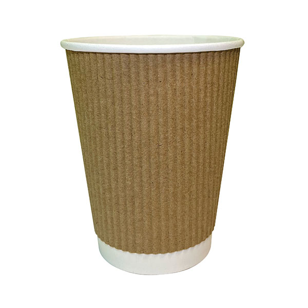 Cup 8oz Kraft Ripple Pk500