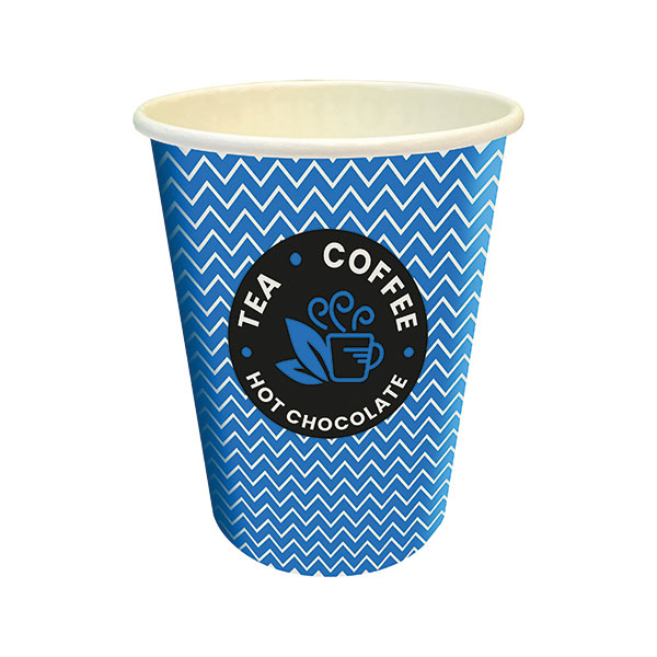 Cup 8oz Hot Drink Blue Pk50