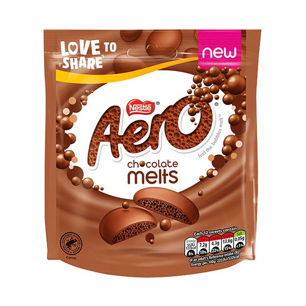 Nestle Aero Melts Milk Chc Pouch 92g