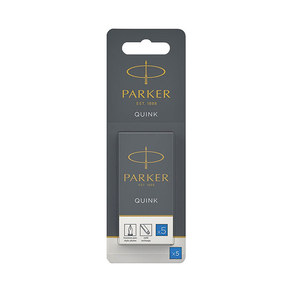 Parker Blu Quink PermInk Cartx5 Pk12