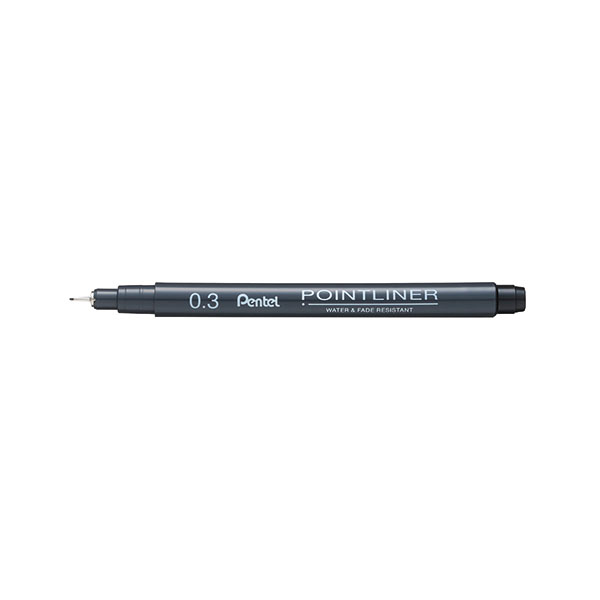 Pentel P/liner Pigmt Line 0.3 Blk 12