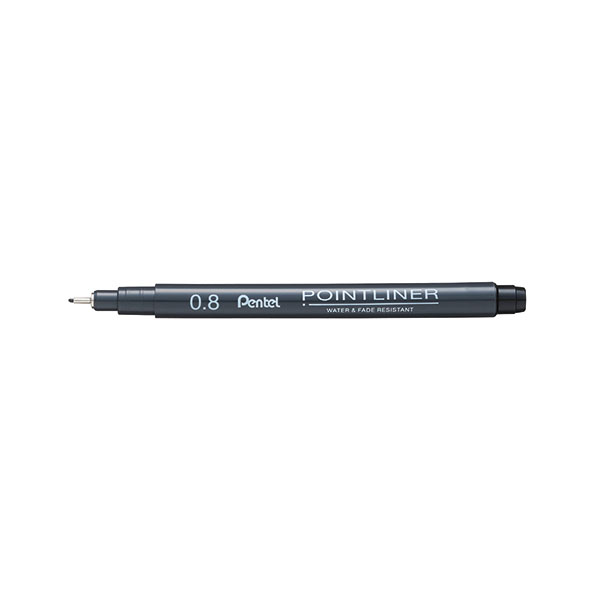 Pentel P/liner Pigmt Line 0.8 Blk 12