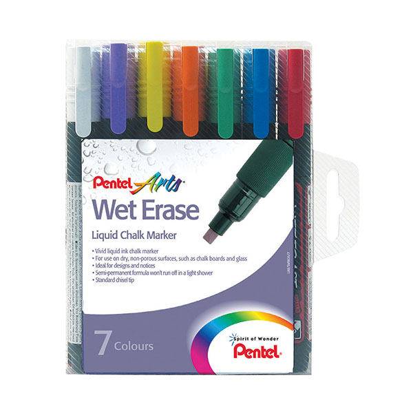 Pentel Chalk Markers Ast PkOf 7