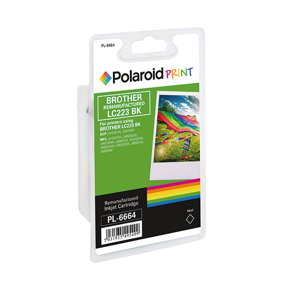 Polaroid HP LC223Bk Rem Ink Cart Blk