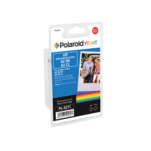 Polaroid HP 62 Reman Ink Blk/Clr P2
