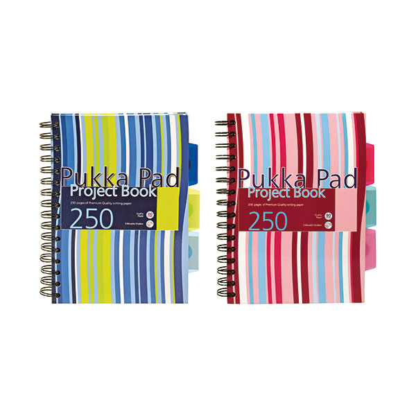 Pukka A5 Stripes WB Project Book Pk3