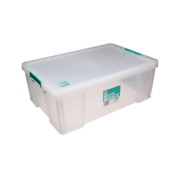 Storestack 51L Storage Box Clear