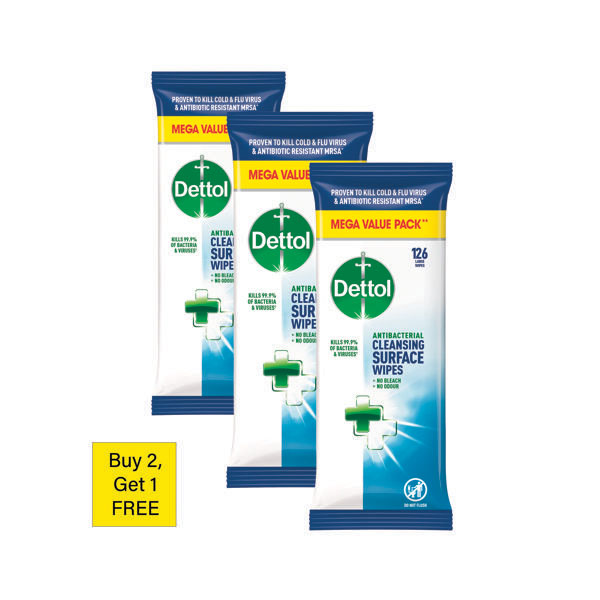 Dettol Cln Disinf Wipes x126 3 For 2