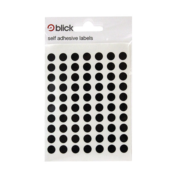 Blick Coloured Lbls 8mm Black Pk9800