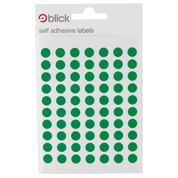 Blick Coloured Lbls 8mm Green Pk9800